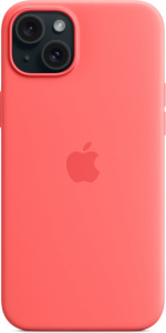Apple iPhone 15 Plus silikonikuori MagSafella, guavanpinkki