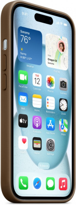 Apple iPhone 15 FineWoven-kuori MagSafella, kaarna