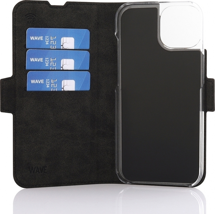 Wave BookCase -suojakotelo, MagSafe-yhteensopiva, iPhone 15, musta Wave BookCase -suojakotelo, MagSafe-yhteensopiva, iPhone 15, musta