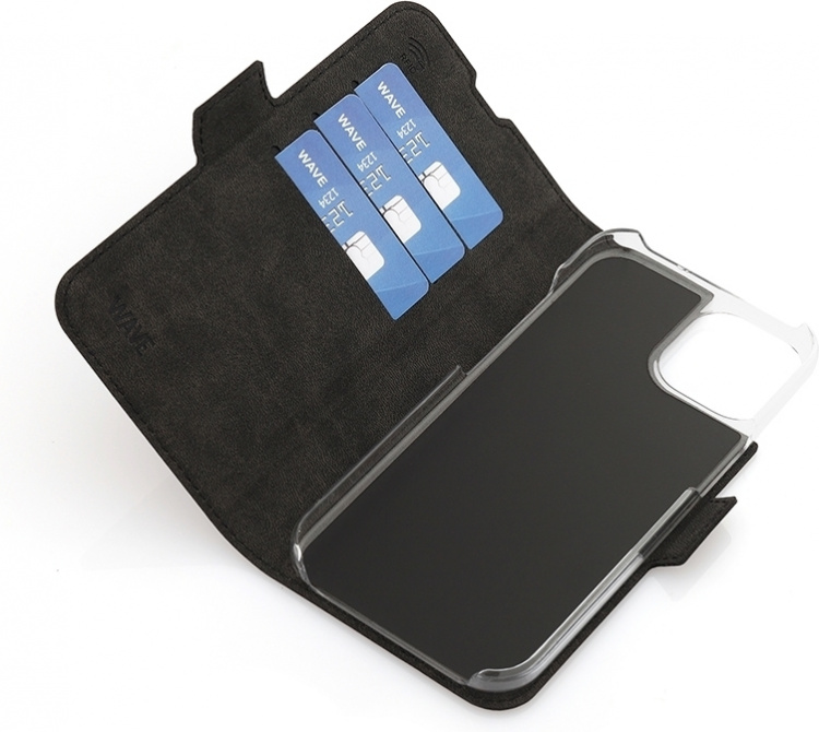 Wave BookCase -suojakotelo, MagSafe-yhteensopiva, iPhone 15, musta Wave BookCase -suojakotelo, MagSafe-yhteensopiva, iPhone 15, musta