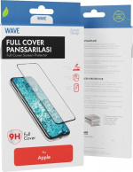 Wave Full Cover -panssarilasi, iPhone 15 Plus, musta kehys