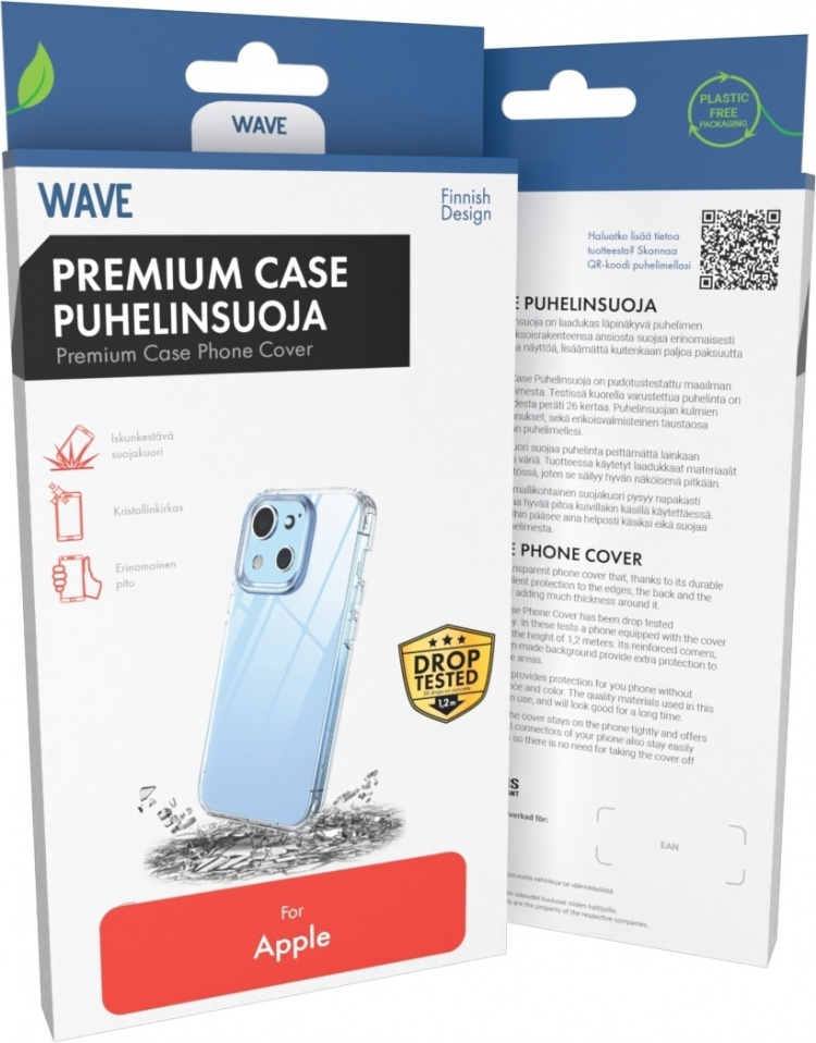 Wave Premium Case silikonisuoja, iPhone 15, kirkas Wave Premium Case silikonisuoja, iPhone 15, kirkas