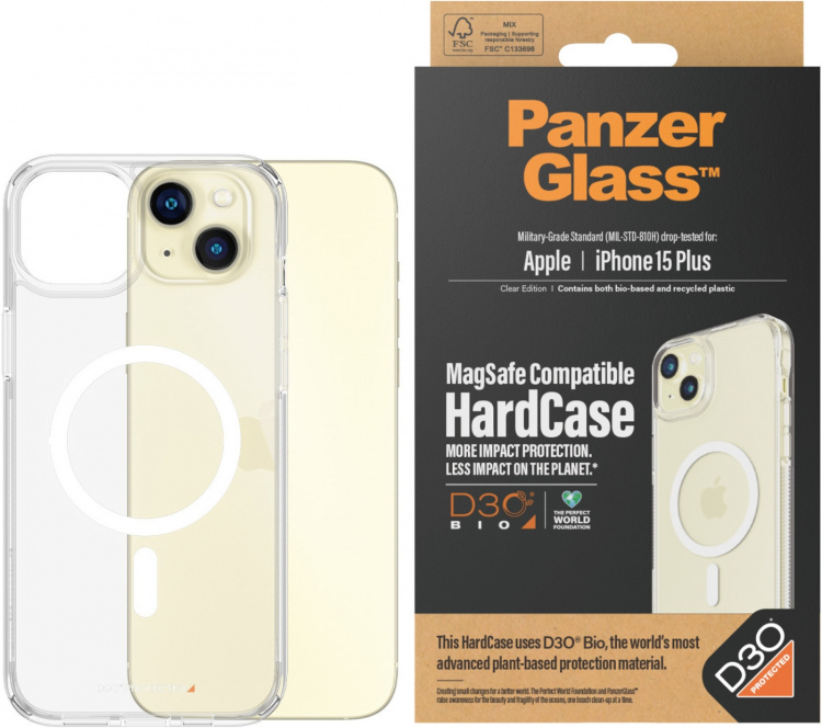 PanzerGlass HardCase with D3O -suojakotelo, MagSafe-yhteensopiva, iPhone 15 Plus PanzerGlass HardCase with D3O -suojakotelo, MagSafe-yhteensopiva, iPhone 15 Plus