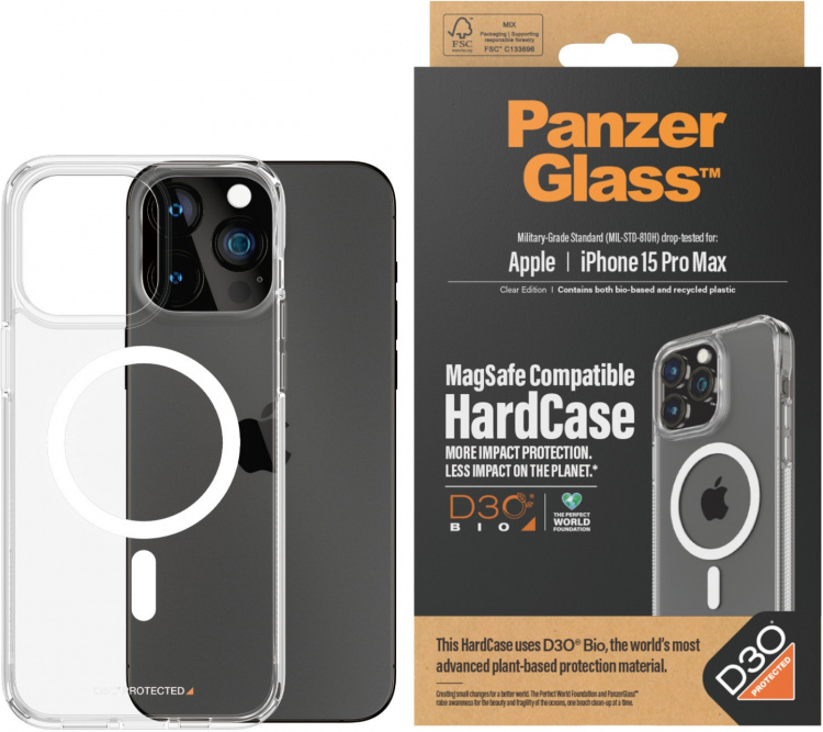 PanzerGlass HardCase with D3O -suojakotelo, MagSafe-yhteensopiva, iPhone 15 Pro Max PanzerGlass HardCase with D3O -suojakotelo, MagSafe-yhteensopiva, iPhone 15 Pro Max