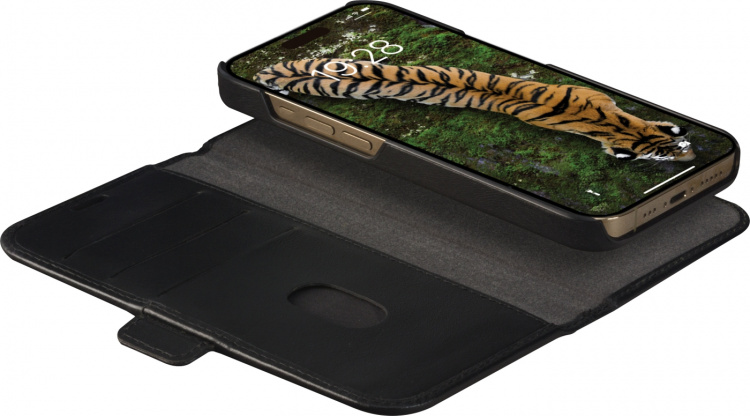 dbramante1928 Lynge, lompakko- ja suojakotelo, iPhone 15 Pro Max, musta