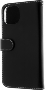 Insmat Exclusive Flip Case -lompakkokotelo, iPhone 15, musta