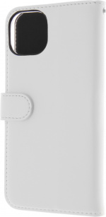 Insmat Exclusive Flip Case -lompakkokotelo, iPhone 15, valkoinen