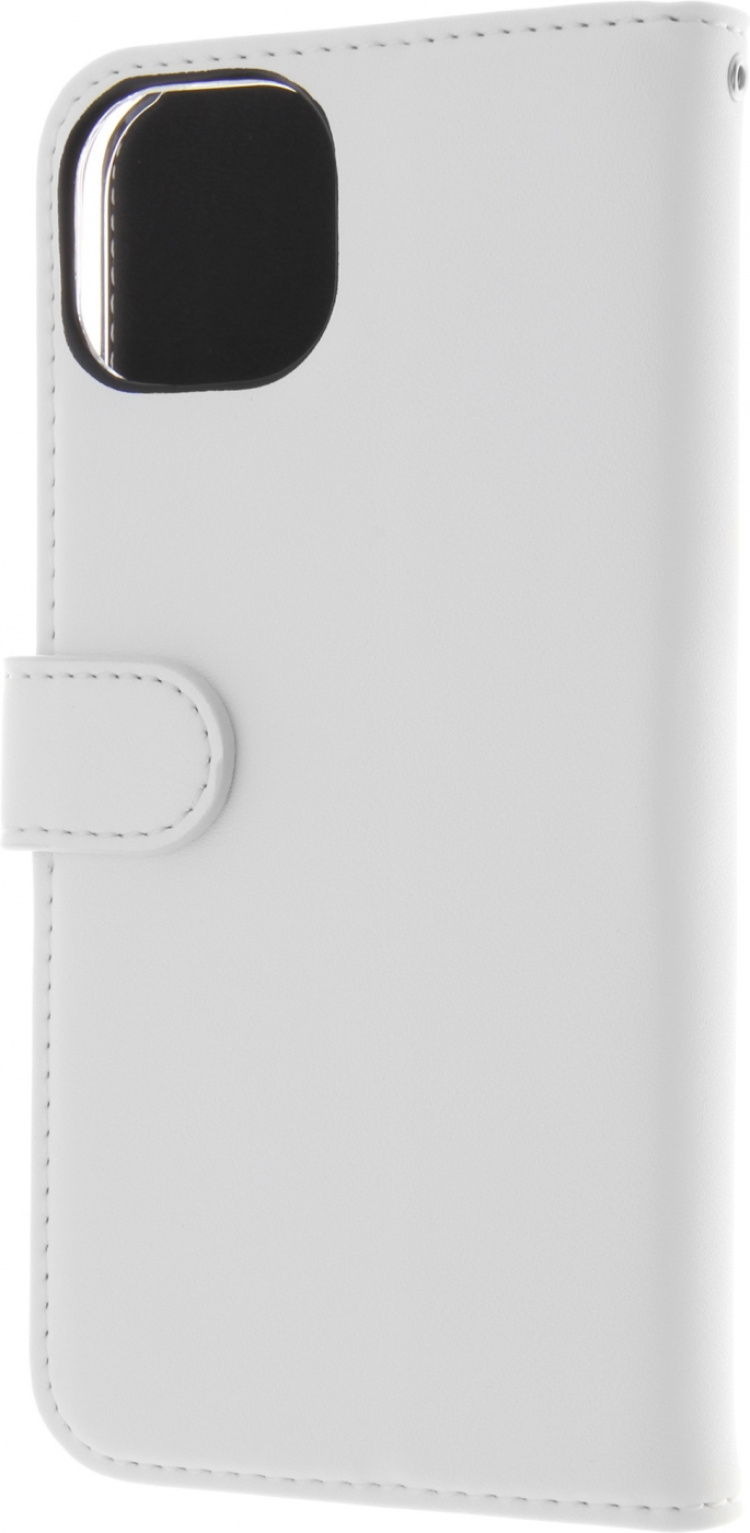 Insmat Exclusive Flip Case -lompakkokotelo, iPhone 15, valkoinen