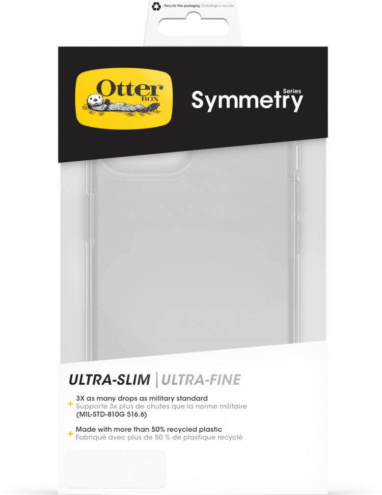 Otterbox Symmetry Clear -suojakuori, iPhone 15 / 14 / 13, kirkas