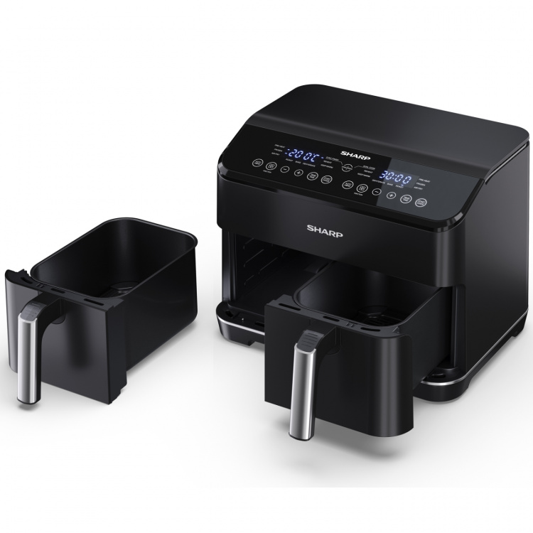 Sharp Luftfritös Airfryer Dubbel 2X4L 2X1800Watt AF-GD82AU-B