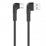 Maxlife MXUC-09 Kulmakaapeli USB - USB-C 1.0 m 3A, musta Maxlife MXUC-09 Kulmakaapeli USB - USB-C 1.0 m 3A, musta