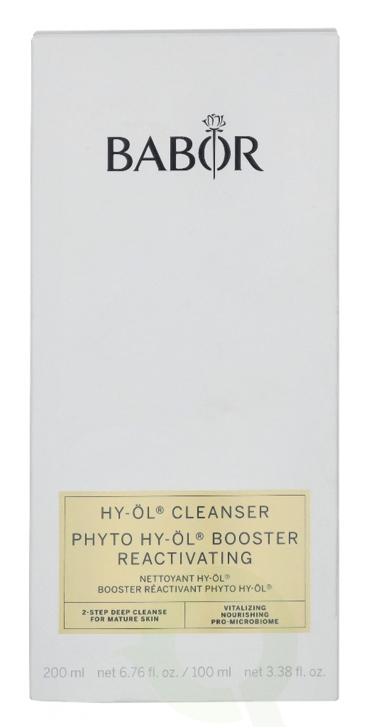 Babor Hy-Oil Cleansing Phyto Booster Reactivating Set 300 ml Cleansing Oil 200ml/Booster Reactivating 100ml - For Mature Skin