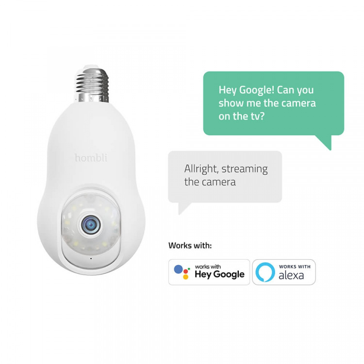 Hombli Smart Bulb Cam White Hombli Smart Bulb Cam White