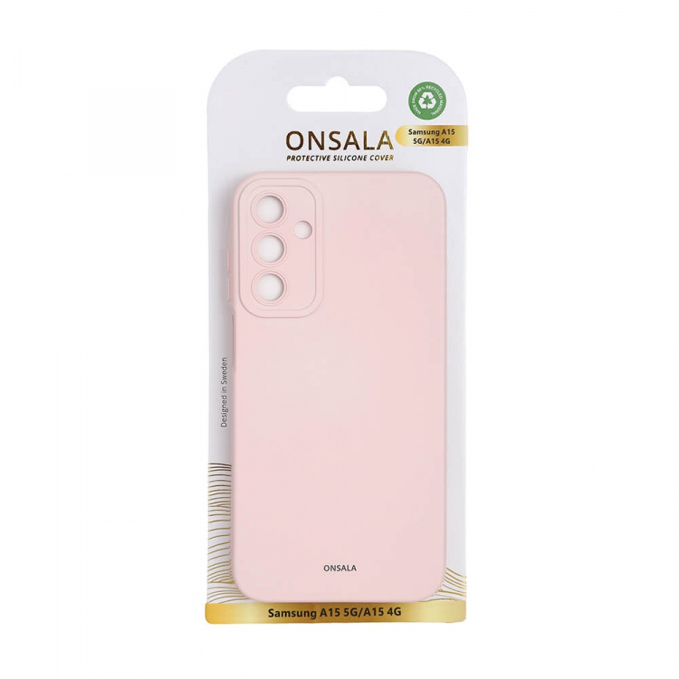 Onsala Backcover Sil Touch Samsung A15 5G/A15 4G Chalk Pink Onsala Backcover Sil Touch Samsung A15 5G/A15 4G Chalk Pink