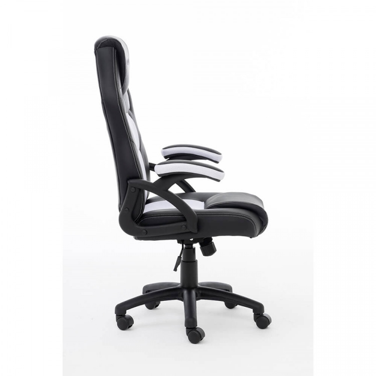 RAPTOR Gaming Chair GS-40 Compact, PU+Fabric, Black/White
