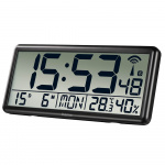 Hama Wall Clock Digital Jumbo Radio Controlled Black