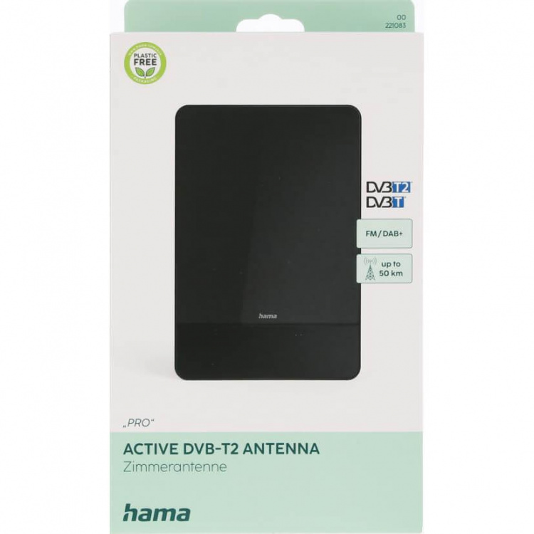 Hama Indoor Antenna Pro 45 DAB+/DAB/DVB-T2/FM Flat Black