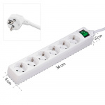 Hama Power Strip 6-way Switch White 1.4m