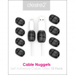Desire2 Cable Nuggetin kaapelipidikkeet x10 Musta