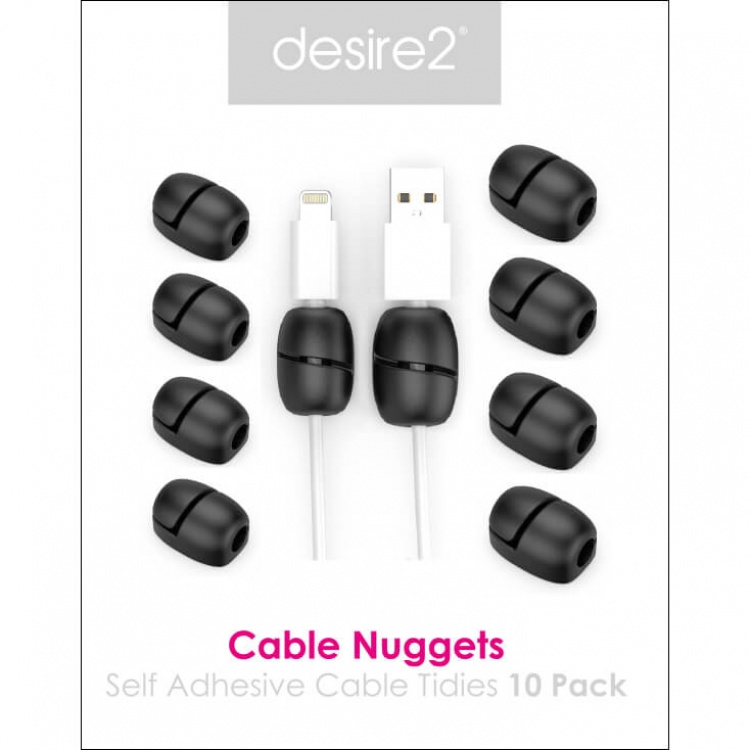 Desire2 Cable Nuggetin kaapelipidikkeet x10 Musta