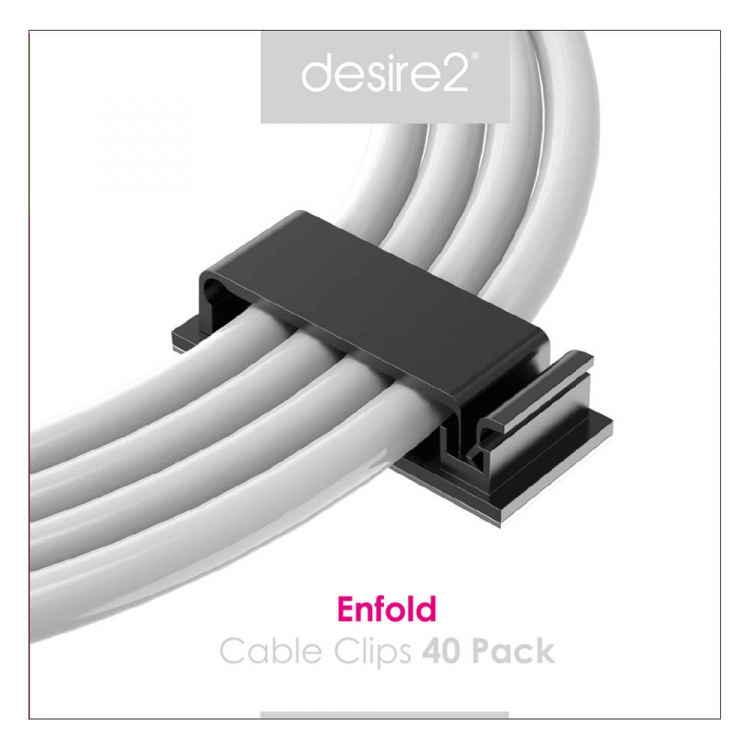 Desire2 Enfold Cable Clips Musta 40 kpl