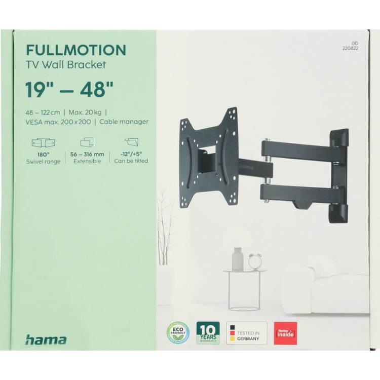 Hama TV Wall Bracket Full Motion VESA up to 200x200 48 Hama TV Wall Bracket Full Motion VESA up to 200x200 48
