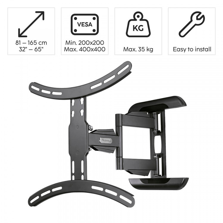 Hama TV Wall Bracket Full Motion VESA up to 400x400 65 Hama TV Wall Bracket Full Motion VESA up to 400x400 65