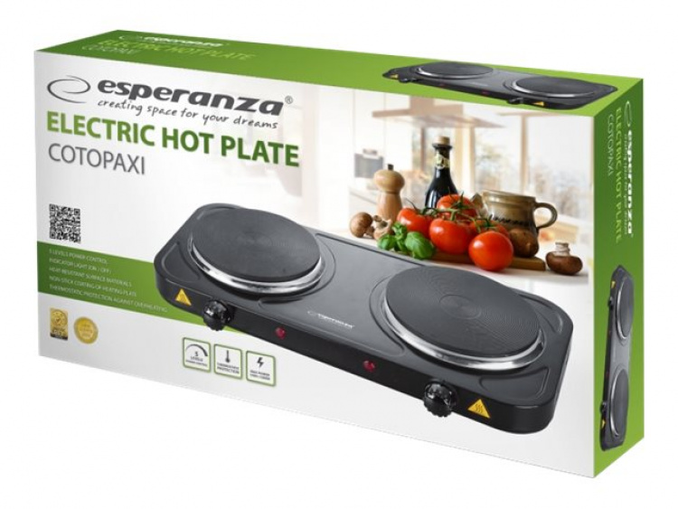 Esperanza Elvärmeplatta Svart