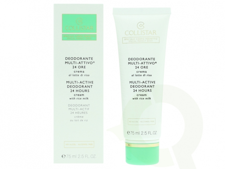 Collistar Multi-Active Deodorant 24 Hours Cream 75 ml Alcohol Free - With Rice Milk
