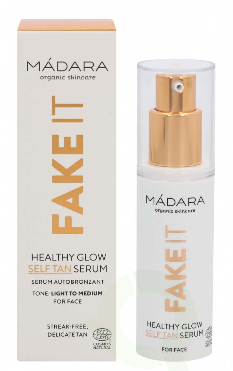 Madara Fake It Healthy Glow Self Tan Serum 30 ml Light To Medium, All Skin Types