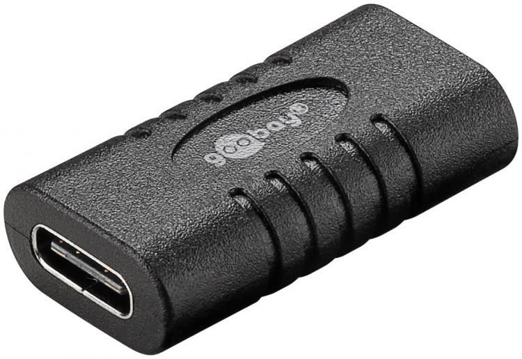 Goobay Adapter USB-C™ till USB-C™, svart USB-C™ uttag > USB-C™ uttag