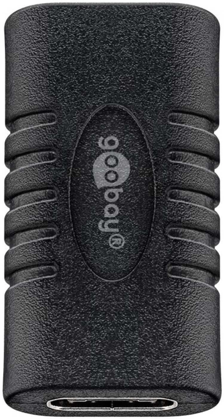 Goobay Adapter USB-C™ till USB-C™, svart USB-C™ uttag > USB-C™ uttag