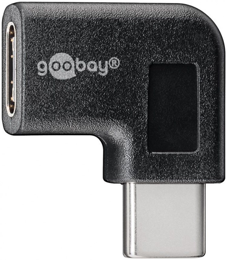 Goobay Adapter USB-C™ till USB-C™ 90°, svart USB-C™ uttag > USB-C™ plugg