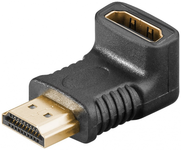 Goobay HDMI™-vinkeladapter, Guldpläterad (4K @ 60 Hz) HDMI™-uttag (typ A) > HDMI™ kontakt (typ A) 270 °