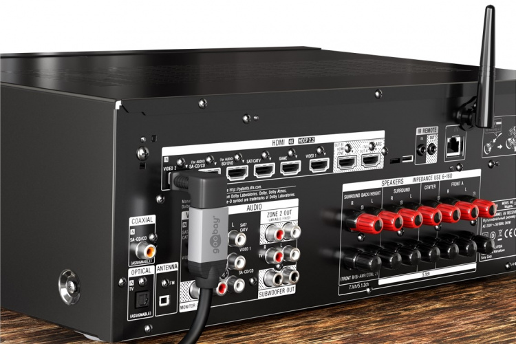 Goobay HDMI™-vinkeladapter, Guldpläterad (4K @ 60 Hz) HDMI™-uttag (typ A) > HDMI™ kontakt (typ A) 270 °