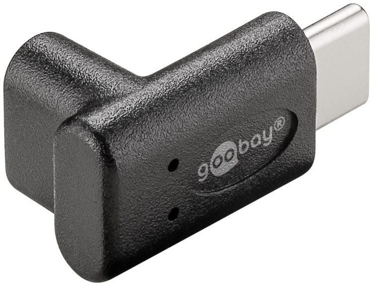 Goobay Adapter USB-C™ till USB-C™ 90°, svart USB-C™ uttag > USB-C™ plugg