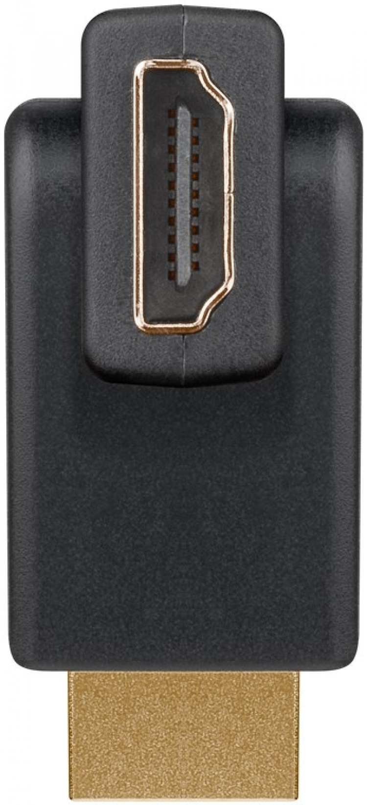 Goobay HDMI™-adapter 360°, Guldpläterad (4K @ 60 Hz) HDMI™-uttag (typ A) > HDMI™-kontakt (typ A); böjbar Goobay HDMI™-adapter 360°, Guldpläterad (4K @ 60 Hz) HDMI™-uttag (typ A) > HDMI™-kontakt (typ A); böjbar