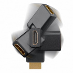 Goobay HDMI™-adapter 360°, Guldpläterad (4K @ 60 Hz) HDMI™-uttag (typ A) > HDMI™-kontakt (typ A); böjbar Goobay HDMI™-adapter 360°, Guldpläterad (4K @ 60 Hz) HDMI™-uttag (typ A) > HDMI™-kontakt (typ A); böjbar