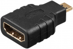 Goobay HDMI™-sovitin, kullattu HDMI™-liitin (tyyppi A) > HDMI™-mikroliitin (tyyppi D)