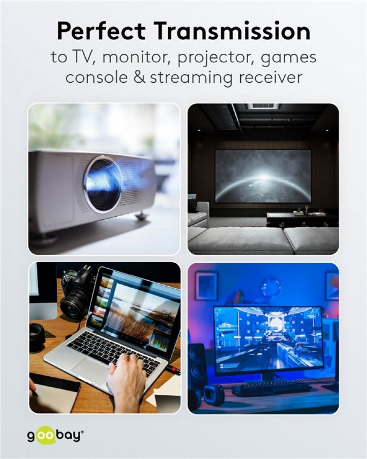 Goobay HDMI™ vinkeladapter 270°, guldpläterad, 8K @ 60 Hz HDMI™-uttag (typ A) > HDMI™ kontakt (typ A) 270 °