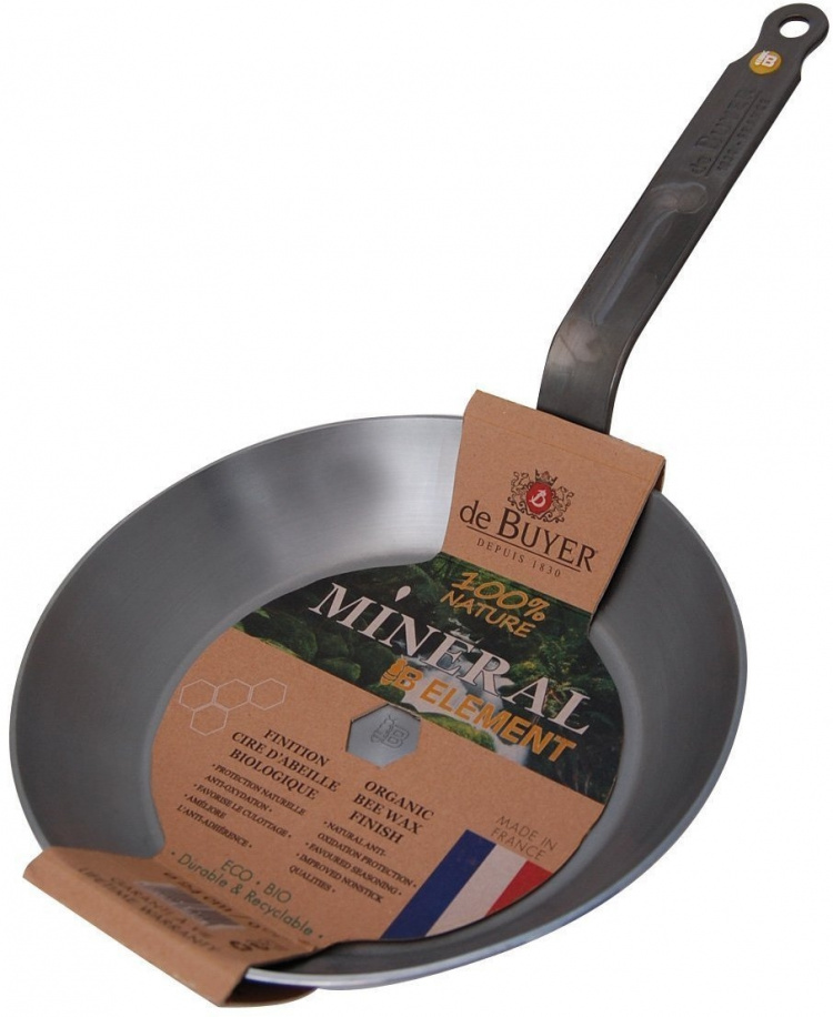 De Buyer Mineral B Element -paistinpannu, hiiliteräs, 20 cm