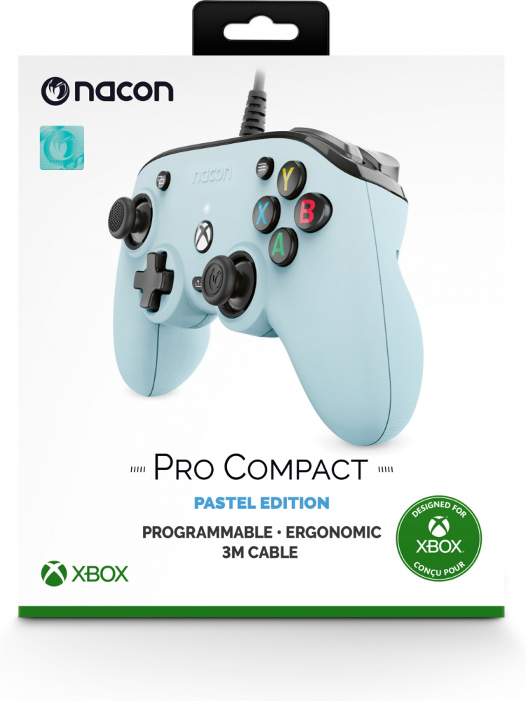 Nacon Pro Compact langallinen peliohjain, vaaleansininen, Xbox / PC