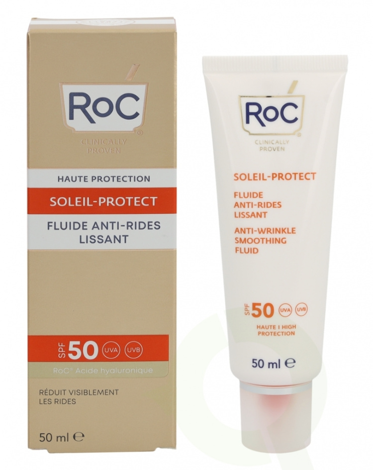 ROC Soleil-Protect Anti-Wrinkle Smoothing Fluid SPF50+ 50 ml Visibly Reduces Wrinkles