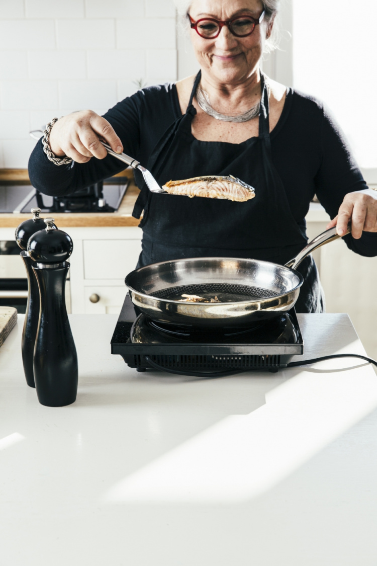 Heirol Pro Steelsafe -paistinpannu, ruostumaton teräs + tarttumaton pinnoite, 28 cm