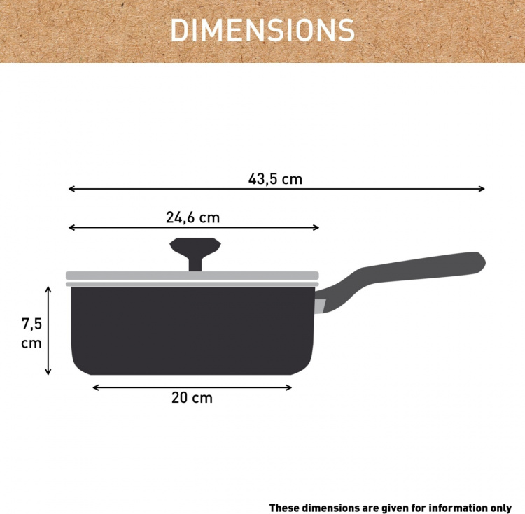Tefal (RE)NEW+ -paistokasari, 24 cm, keraaminen pinnoite, harmaa