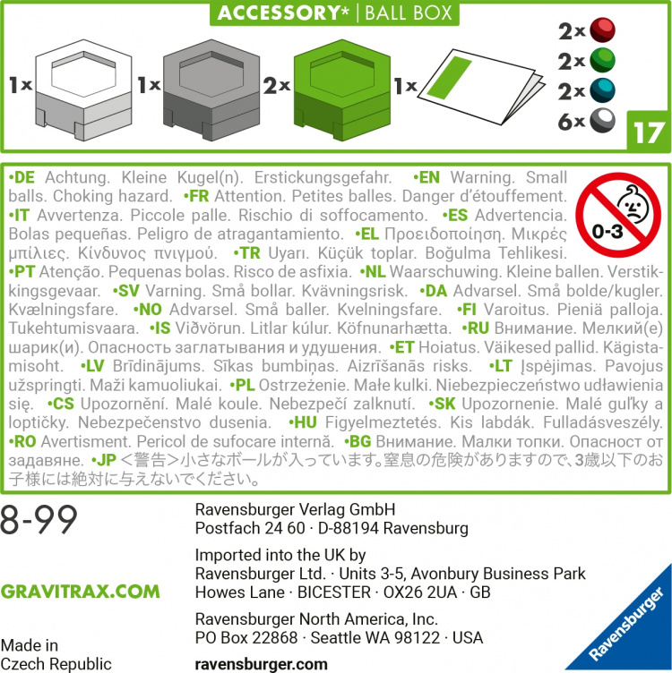 GraviTrax Accessories Ball Box - lisäkuulat