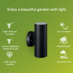Philips Kylis Väggarmatur Up-/downlight (2xGU10-sockel) IP44 Rostfritt stål Svart Philips Kylis Väggarmatur Up-/downlight (2xGU10-sockel) IP44 Rostfritt stål Svart