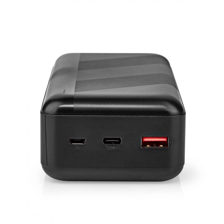 Nedis Virtapankki | 30000 mAh | 1.5 / 2.0 / 3.0 A | Lähtöliitäntöjen määrä: 2 | Lähtöliitäntä: 1x USB-A / 1x USB-C™ | Sisääntulon liitäntä: 1x Micro USB / 1x USB-C™ | PD3.0 20W | Litium-Polymeeri