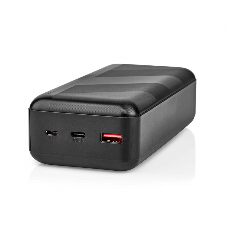 Nedis Virtapankki | 30000 mAh | 1.5 / 2.0 / 3.0 A | Lähtöliitäntöjen määrä: 2 | Lähtöliitäntä: 1x USB-A / 1x USB-C™ | Sisääntulon liitäntä: 1x Micro USB / 1x USB-C™ | PD3.0 20W | Litium-Polymeeri