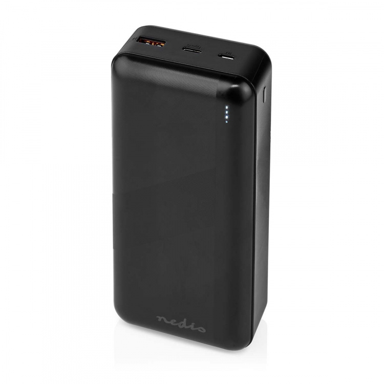 Nedis Virtapankki | 30000 mAh | 1.5 / 2.0 / 3.0 A | Lähtöliitäntöjen määrä: 2 | Lähtöliitäntä: 1x USB-A / 1x USB-C™ | Sisääntulon liitäntä: 1x Micro USB / 1x USB-C™ | PD3.0 20W | Litium-Polymeeri